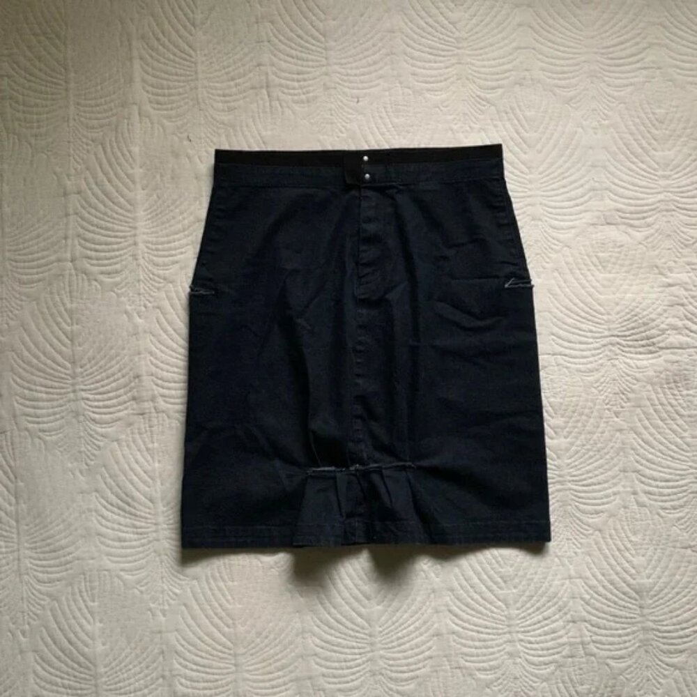 AVANT‎ GARDE MARITHE FRANCOIS GIRBAUD MIDI DENIM SKIRT Y2K VINTAGE COQUETTE